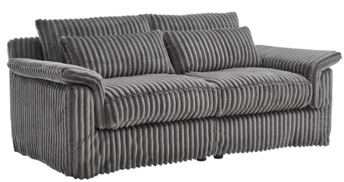 74 Cloud Corduroy Loveseat Sofa, Modern Comfy Couches, 2-Seater Sofa Couch For Living Room, Bedroom And Small Spaces,Gray